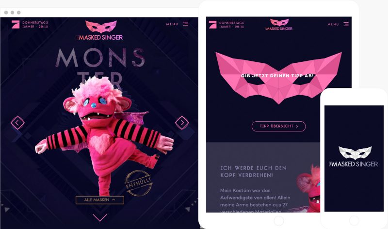 the masked singers interactive web experience